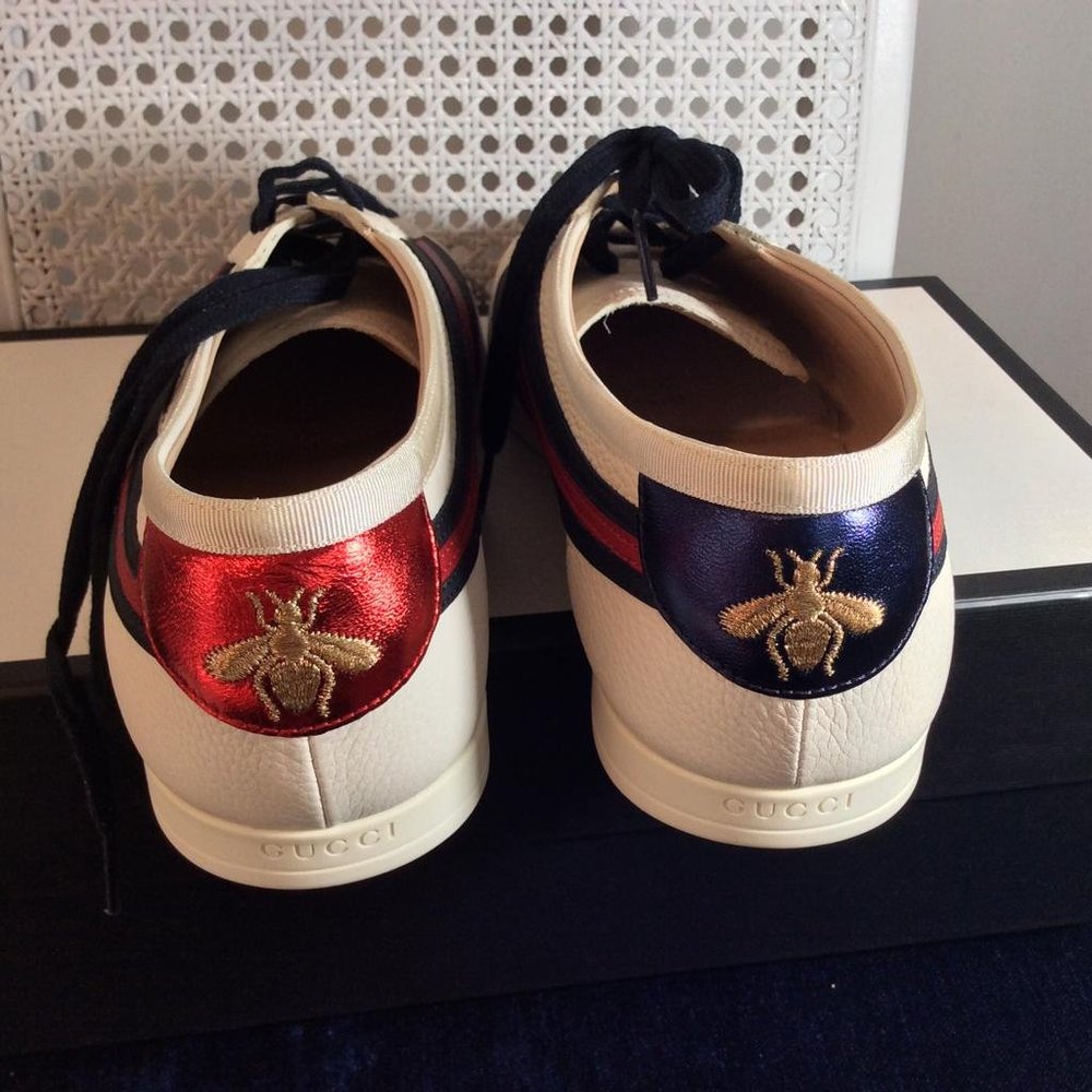 Gucci Man Sneakers Hebron White Leather DM81 - Picture 12 of 15